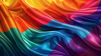 An abstract rainbow flag background with flowing