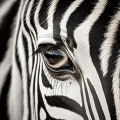 zebra&rsquo;s big eye  close up
