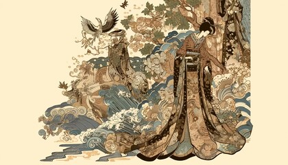 Edo Yuzen Traditional Artistry - Generative AI
