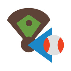 Home Run Flat Icon Design