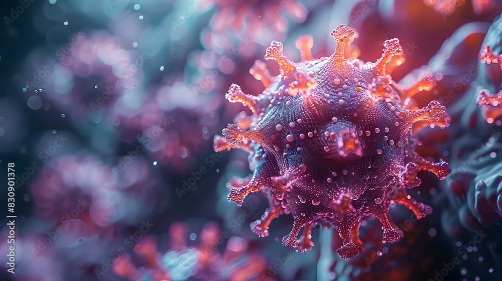 Aufkleber microscopic virus particle during pandemic outbreak conceptual
