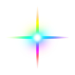 Glowing Rainbow Star PNG with transparent background