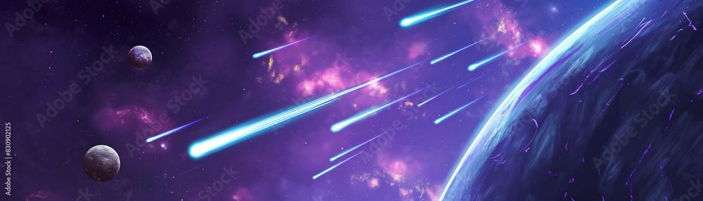 Wall mural image of a shooting star or meteorite from outer space