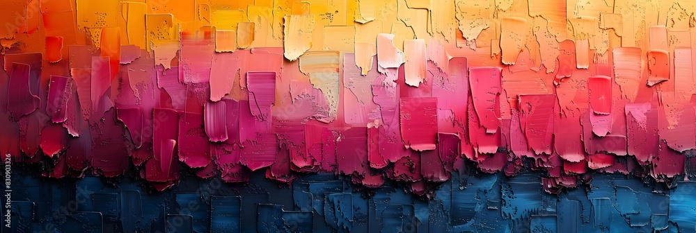 Aufkleber vibrant abstract painting with fluid brushstrokes and captivating color palette