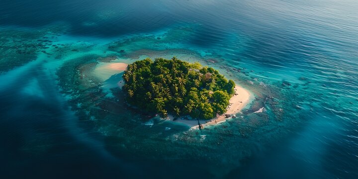 an island in the middle of the ocean