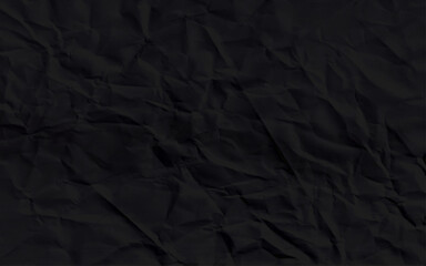 Black background and wallpaper by crumpled paper texture and free space.
