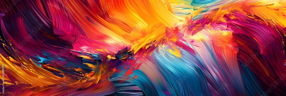 Aufkleber Vibrant Colorful Abstract Fluid Explosion of Dynamic Prismatic Swirls and Bursts with Captivating Mesmerizing Ethereal Futuristic Conceptual Visual