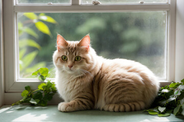 cat on window sill