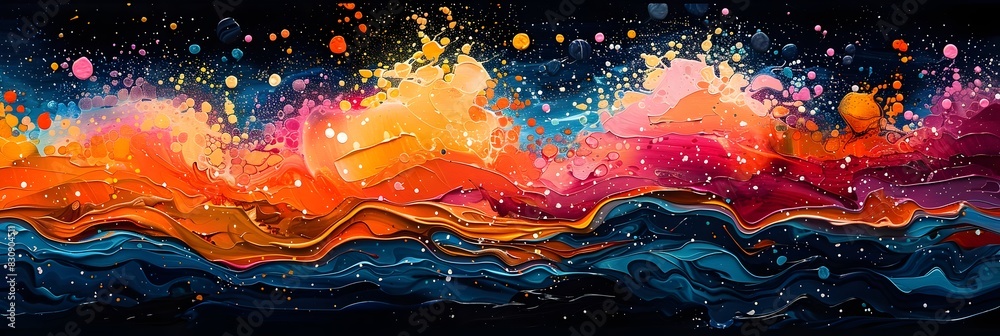 Aufkleber vibrant cosmic explosion of color and light in the ethereal depths of the universe