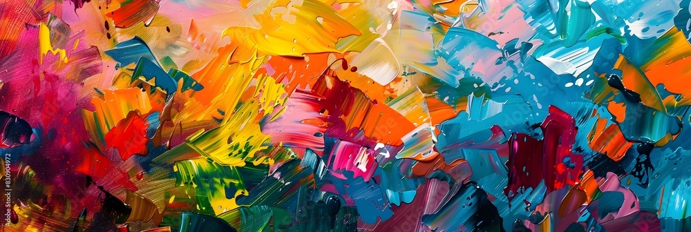 Aufkleber vibrant expressionistic painting with bold brushstrokes and captivating color palette