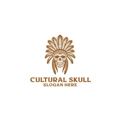 Cultural skull logo vector illustration