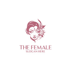 Beautiful woman logo vector illustration
