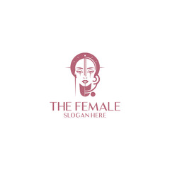 Beautiful woman logo vector illustration