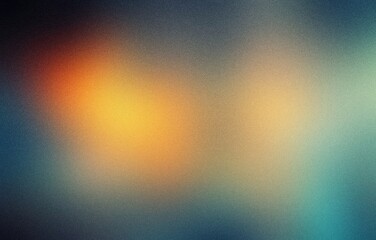 Orange blue yellow grainy gradient horizental background vibrant colors noise texture backdrop