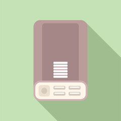 Vector illustration of a stylized smartphone icon with shadow on a pastel green background