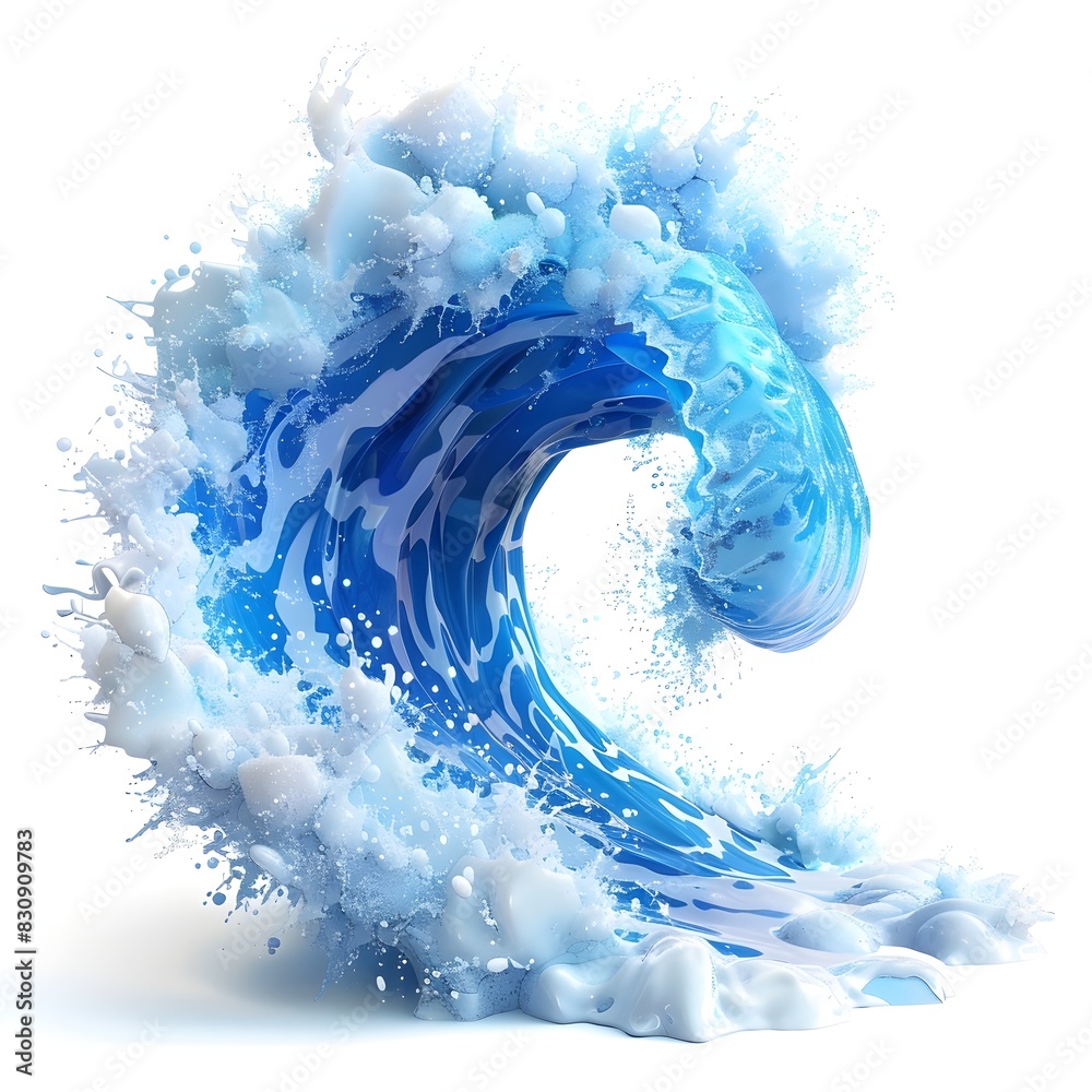 Aufkleber powerful ocean wave splash crashing with motion and energy