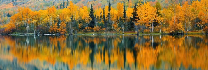 Fall Foliage at Skilak Lake, Near Cooper Landing on Kenai Peninsula, Alaska