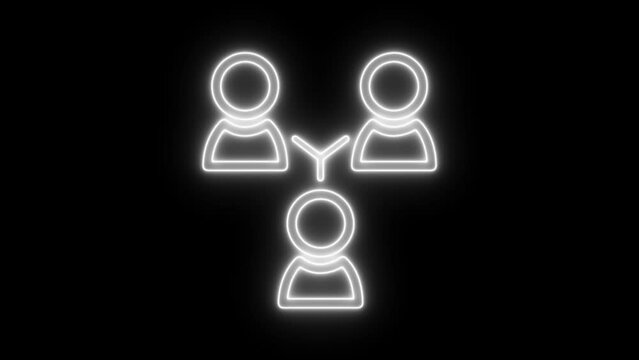 Glowing neon line BFF or best friends forever icon isolated on black background. 4K Video motion graphic animation.