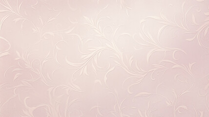 light pink soft pastel, delicate background with vintage floral wallpaper ornament on the wall copy space blank