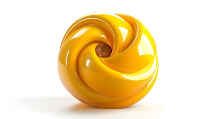 Vibrant Swirling 3D Clay Sculpture on Pure White Background