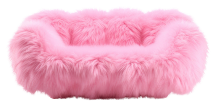 PNG Sofa fur pink white background. - Powered by Adobe