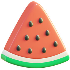 watermelon fruit 3d icon png
