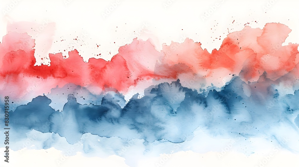 Aufkleber soft watercolor brushstrokes create serene and evocative landscape composition on aged paper with mi