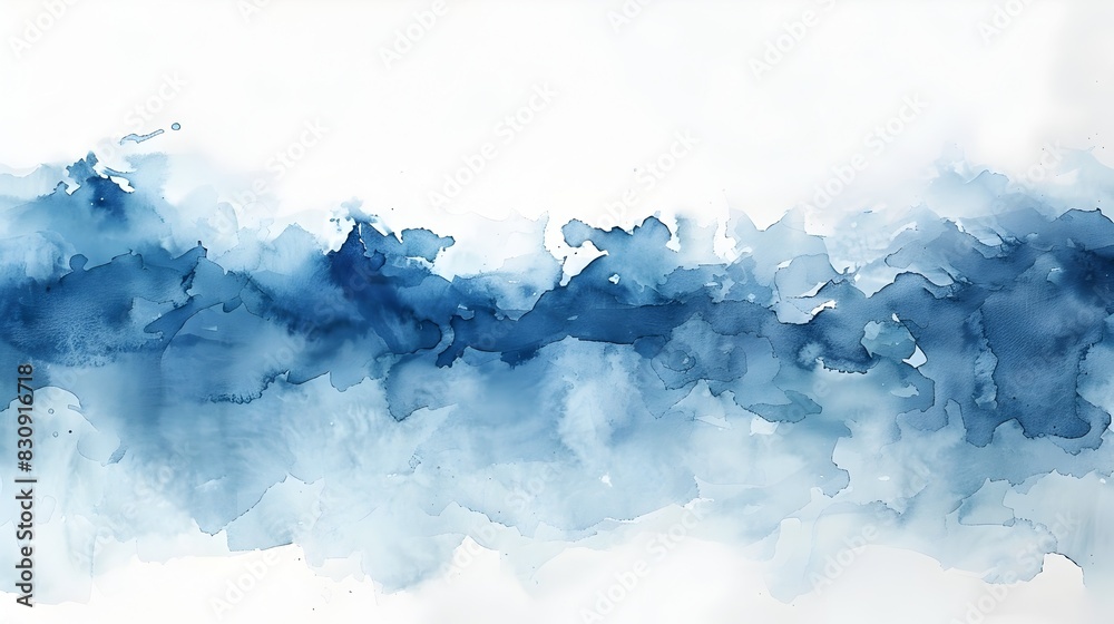 Poster ethereal watercolor mist serene composition with thoughtful negative space and calligraphic elements