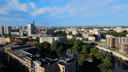 Obraz premium city Europe beautiful top view aerial photography of Wroclaw Poland