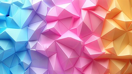 Obraz premium A colorful paper with pink, yellow and blue triangles