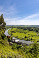 Looking out over the River Ouse and the edge of the town of Lewes, on a sunny spring day