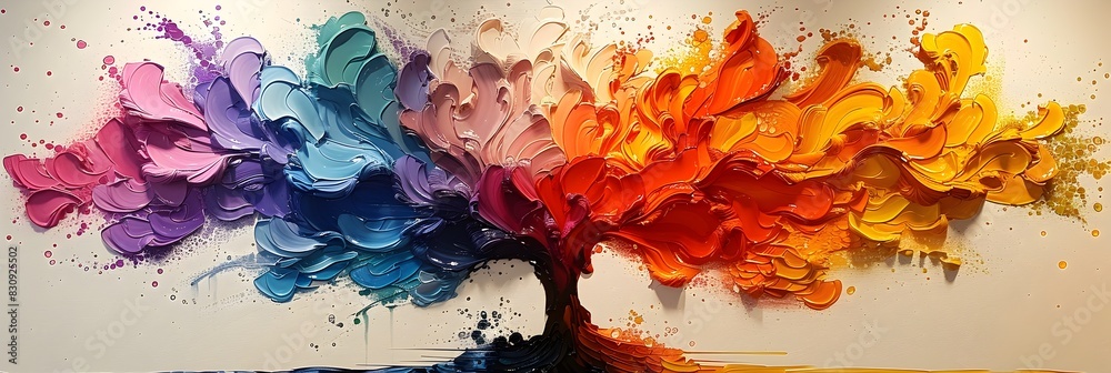 Aufkleber Vibrant Color Explosion An Abstract Expression of Fluid Motion and Vivid Imagination