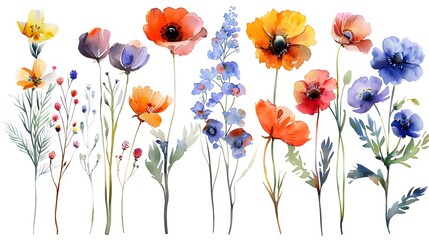Naklejka premium Vibrant Floral Arrangement of Colorful Spring and Summer Flowers in Blooming Garden