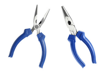 Pliers isolated on white, top view. Construction tool