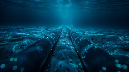 A long, narrow pipe in the ocean