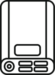 Line art icon of a smartphone, suitable for web, apps, and technologythemed designs