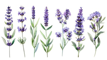 Naklejka premium Vibrant Purple Lavender Flowers in Natural Field Backdrop Aromatic Botanical Fragrance for Wellness and Relaxation