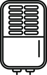 Minimalist black and white air conditioner icon in vector line art design for modern climate control and cooling illustration. Suitable for web. Print. And user interface app