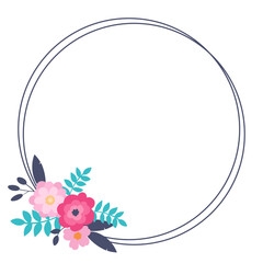 Simple floral design elements, frames, labels in flat cartoon style. 