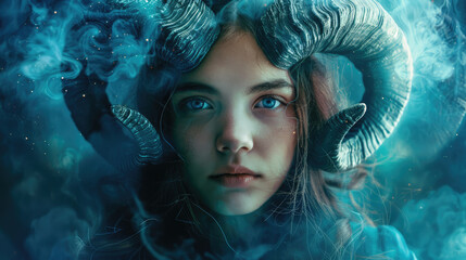 Woman in the image of a zodiac sign Taurus