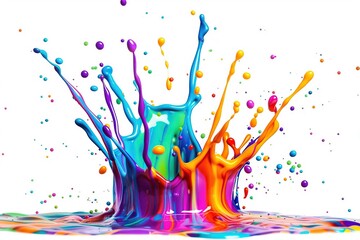 colorful splashes with droplets of paint