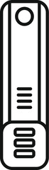 Black and white line icon of a contemporary usb stick, suitable for various digital design uses