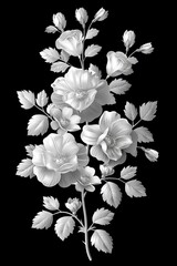 White Flowers Arrangement on Black Background
