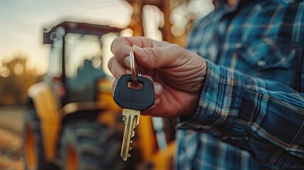 Unveiling the Power: Person Holding Key to Tractor