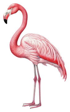 pink flamingo standing white background clip art preview