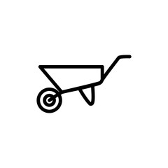 Wheel barrow icon vector design symbol illustration