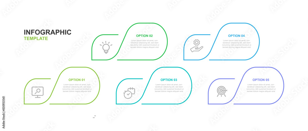 Poster Design template infographic vector element with 5 step process or option suitable for web presentation and business information