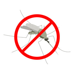 No mosquito fly. Anti gnat or stop midge  icon, insect repellent spray sign, bite forbidden red cross circle, insects danger 