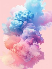 Fototapeta premium Pink background, a colorful cloud, generated with AI