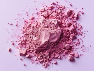 Fototapeta premium Blush powders on a plain pastel purple background with soft lighting